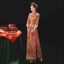 Bride in five fu dragon and phoenix coat 2021 New Chinese wedding wedding dress toast women thin Chinese style beautiful clothes