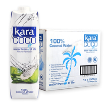 Indonesia original imported Kara coco Jiale coconut water 1000ml * 12 bottles full box of natural pure coconut juice