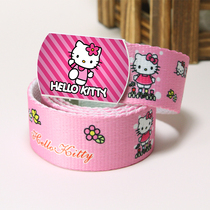 2016 spring cute cat pattern belt girl belt pink print pattern