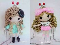 (359) handmade diy wool knitting doll YOKO Yiyi girl mouth Gold 2 electronic crochet diagram