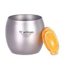 Titanium craftsman double-layer cup tea set Master Cup drum belly single Kung Fu Tea Cup adult light portable 100ml