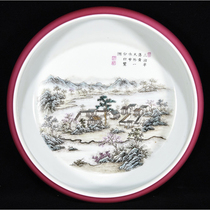 LY0771 Qing Yongzheng style carmine red enamel color landscape brush wash