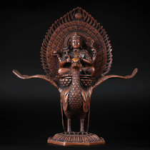 High about 28cm Buddhas mother great Peacock Ming Wang bronze tire thick and solid