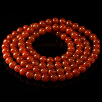 96 04g 8 5mm nine-mouthed persimmon red southern red agate ball necklace Buddha beads multi-Circle Bracelet