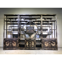 Small-leaf rosewood inlaid shellfish blooming rich and precious antique frame-FD4313