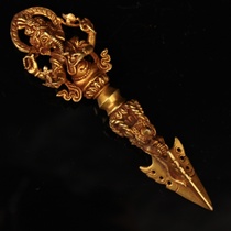 Tibet old pure hand to create a gold Tibet classified religious nose and wealth demonic pestle