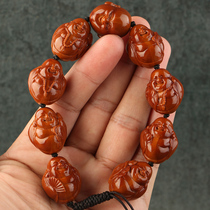 2 0x2 4cm Jade Iron Core (Eight Mallee) Li Renowned Works Olive Nuclear Sculpture Triple Flower Old Iron Nuclear Bracelet