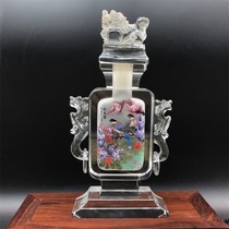 Old Hide Engraving Pure Hand Painted Inner Painting Swing Piece Collection Gift Bou Swing Piece Featured Handicraft