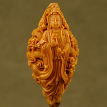 Handcarved "Kowloon Guanyin" Zhoushan Olive Walnut Carving New Single Seed Collection ZQZJF