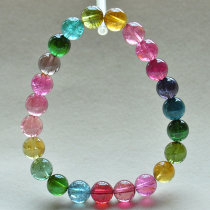 Beads 7 88mm Weight 18 22g Brazil Natural Tourmaline Multicolor Bracelet 32982