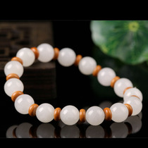 23 90g Hetian jade bracelet simple fashion wear exquisite mens and womens beaded bracelet