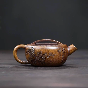顾景舟款全手工六方刻字紫砂壶老茶壶茶具茶杯老物件老货