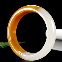 Collection grade heavy water permeability material 61 inner diameter Longling Huang Longyu National Skyflake jade bracelet hz00251