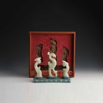 WT07791 Hetian jade worship the divine bird