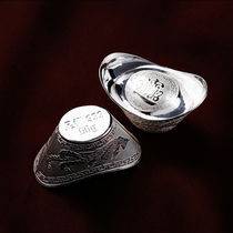 Ali Auction Foot Silver Hollow Yuanbao Zhaojinbao About 50 grams of ornaments Foot Silver 999 Silver Ingot Silver