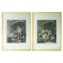 1736 William Hogarth classic series Before and AfterTwo pieces in one set