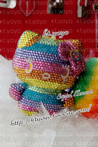 Austrian Crystal sticker Japanese rainbow hello kitty bag hanging pendant car hanging custom