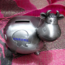 Russian tin bank piggy bank savings pot large piggy bank large creative (cow)