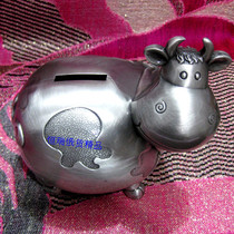Russian tin bank piggy bank savings pot large piggy bank large creative (cow)