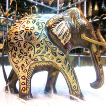 Pakistani handicrafts bronze bronze carving 14 inches lacquer color craft vertical nose tricks BT158