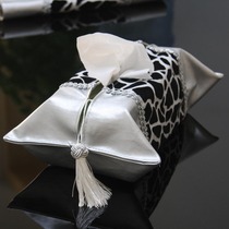 Lmdec modern retro BAO WEN silver leather tissue set fashion simple European tissue box