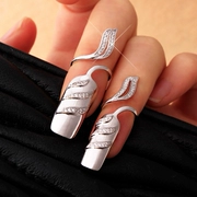 韩国大牌泰银925纯银水晶指甲戒指关节戒小指尾戒复古饰品指环女