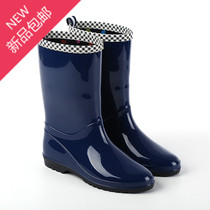 New export Japan ladies student fashion mid-tube rain boots wear-resistant sand paint light non-slip rain boots galoshes