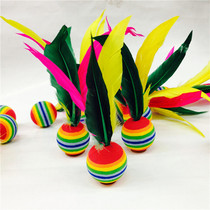 10 large badminton sponge rainbow camouflage shuttlecock color monochrome badminton ball 3 hair shuttlecock