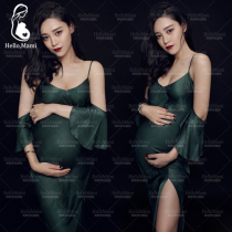Out of rental 2017 Studios pregnant women Photographic clothing Photography Write True Apparel Authentic Mommy Big Belly Photo Open Fork Dress