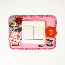 Handmade fabric stereo single switch set double open three switch sticker stereo pattern (girl)