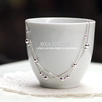 Temperament double transfer beads 925 sterling silver extended anklet female Korean fashion silver jewelry 2021 New Foot chain gift