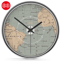 Li Li art wall clock world map living room mute hanging watch Fashion creative personality modern clock watch