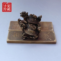 The four treasures of the study Huang Tongzhen paperweight paperweight pure copper town ruler to the elders gift Dragon turtle