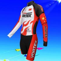 Tornado speed skating suit long sleeve one-piece professional speed roller suit adult childrens team uniform Lycra high-speed fast dry