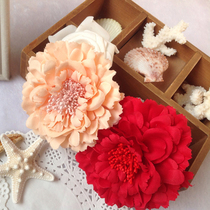 Beautiful flowers * South Korea Bohemia artificial flower hair ornaments art peony flower edge clip holiday photo floral headdress