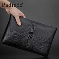 2021 new mens handbag leather fashion soft leather bag bag earthen hand clip crocodile personality trend large capacity