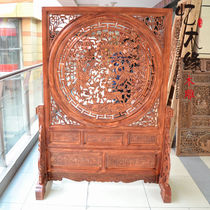 Dongyang wood carving Chinese solid wood floor screen living room bedroom double-sided carving porch partition screen sitting screen