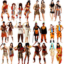 Halloween costumes indigenous Indians men and women clothes primitive hunters performers African Savage costumes