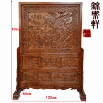 Dongyang woodcarving relief insert screen big exhibition grand picture landing screen fragrant camphor wood Chinese style decoration porch partition seat screen