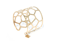 Water Cube official flagship store light gold bubble net pure steel inlaid rhinestone bracelet designer