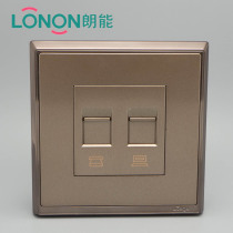 Lonon Electric S7 electroplated rose gold steel frame series Telephone computer wall switch panel