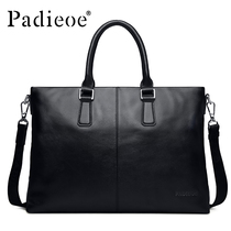 Leather handbag mens soft leather bag bag bag bag soil Business Leisure official document middle-aged large capacity computer shoulder bag