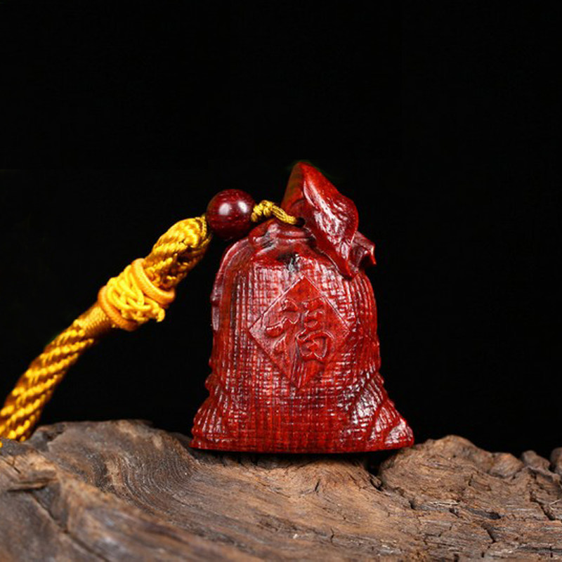 Indian small leaf eucalyptus wood carving crafts (fu bags) semberant handle pieces pendant redwood play crafts