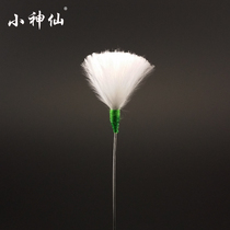 Small fairy ear picking tool Bamboo handle small flat head goose feather stick ear digging tool Silver needle brush cleaning massage ear canal