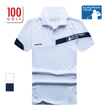 EuropeanTour European Tour Golf Clothing Mens Short Sleeve T-Shirt Summer Quick Dry Stretch Sport Polo Shirt
