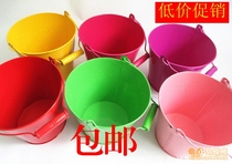 Candy color big iron bucket childrens beach toys color gardening tin bucket pastoral flower pot Pen Holder