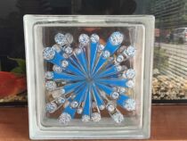 Painted blue meteor pattern glass tile partition wall glass brick living room bathroom partition wall promotion
