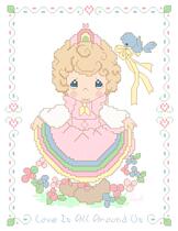 Cross stitch electronic drawings 4559 water drop doll 292 cute cartoon 93W * 122H22 color PAT source file