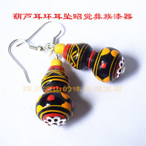 Sichuan Liangshan Xichang Yi hand-painted handicrafts gourd earrings earrings Yi painted lacquerware