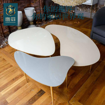 Lufei custom original design modern stainless steel combination set a few Nordic special-shaped coffee table irregular side